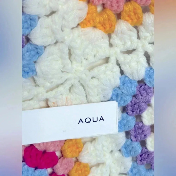 Aqua from Bloomingdale’s Granny Square Crochet Scarf - Picture 5 of 7